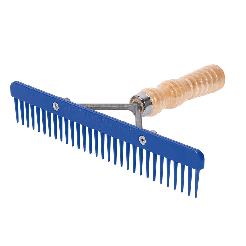 Weaver Leather Skip Tooth Comb with Wood Handle and Replaceable Blue Plastic Blade 69-6052-Blue - PawsPlanet Australia
