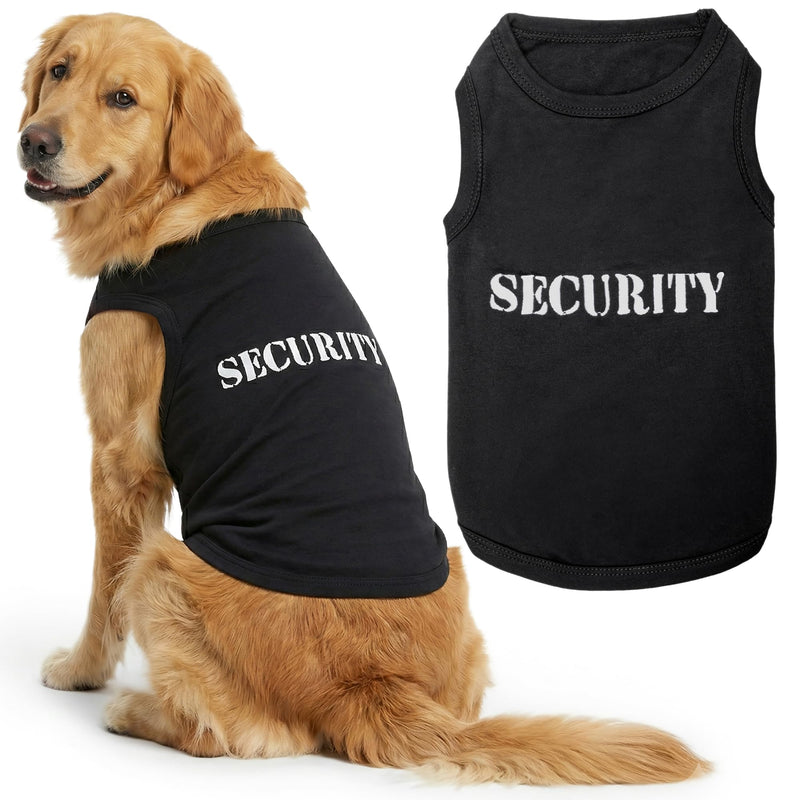 Parisian Pet Dog Shirt – 100% Cotton Shirts for Large Dogs – Black Sleeveless Pet Clothes – Lightweight Dog Security Shirt – Breathable Dogs Clothes - Stretchy Puppy T Shirts 4X-Large - PawsPlanet Australia