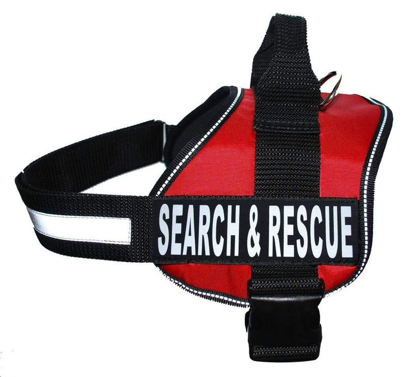 Search & Rescue Harness Vest Cool Comfort Nylon for Dogs Small Medium Large Girth Purchase Comes with 2 Reflective Search & Rescue Removable Patches. (Girth 28-38", Red) Girth 28-38" - PawsPlanet Australia
