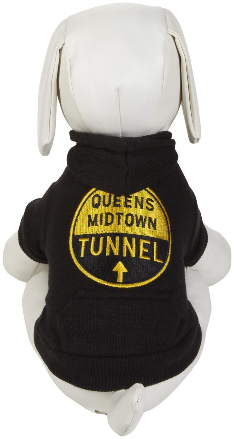 fabdog Midtown Tunnel Dog Hoodie, Black, 10" Length - PawsPlanet Australia