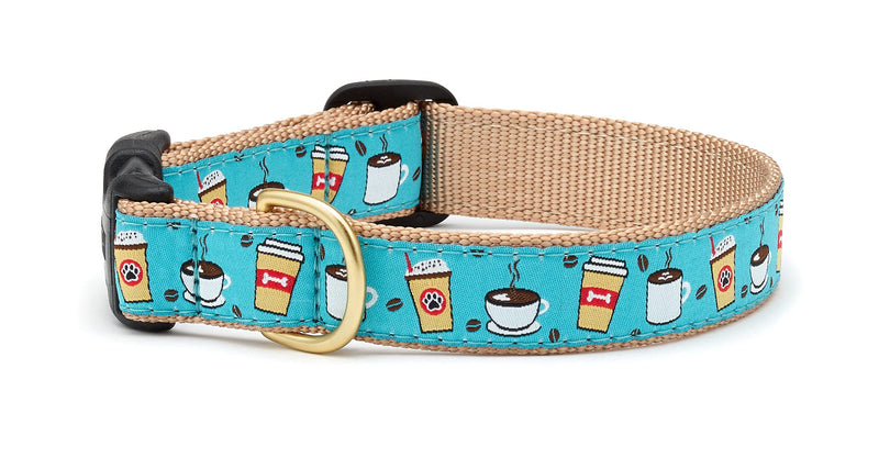 Up Country Coffee Nut Pattern (Coffee Nut Dog Collar, Small (9 to 15 inches) 5/8 inch Narrow Width) Coffee Nut Dog Collar - PawsPlanet Australia