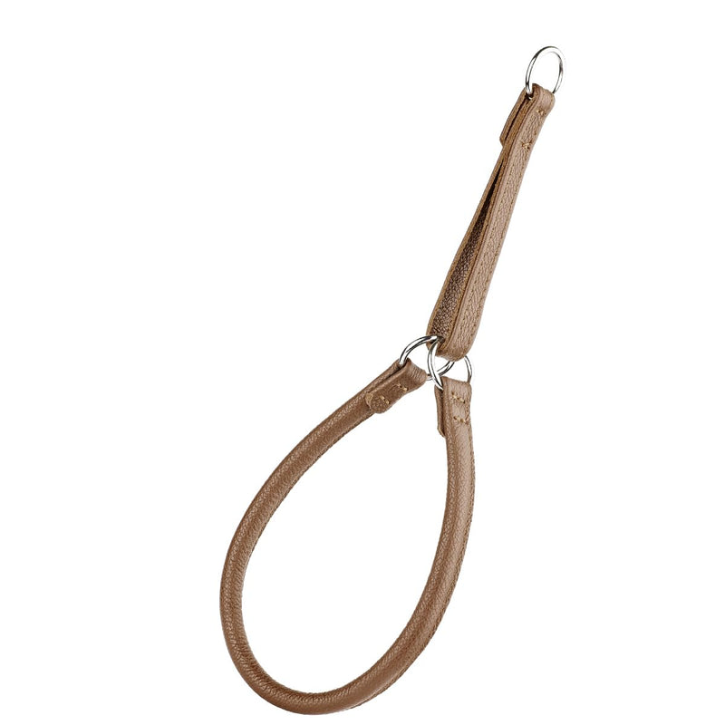 Dogline 1/2-Inch Wide Soft Rolled Genuine Leather Martingale Collar, 26-Inch, Brown W: 1/2" x L: 26" - PawsPlanet Australia