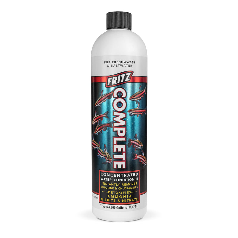 Fritz Aquatics Fritz Complete Water Conditioner/Dechlorinator Instantly Removes Chlorine & Chloramines/Detoxifies Nitrite & Nitrate for Fresh & Salt Water Aquariums (16-Ounce) 16-Ounce - PawsPlanet Australia