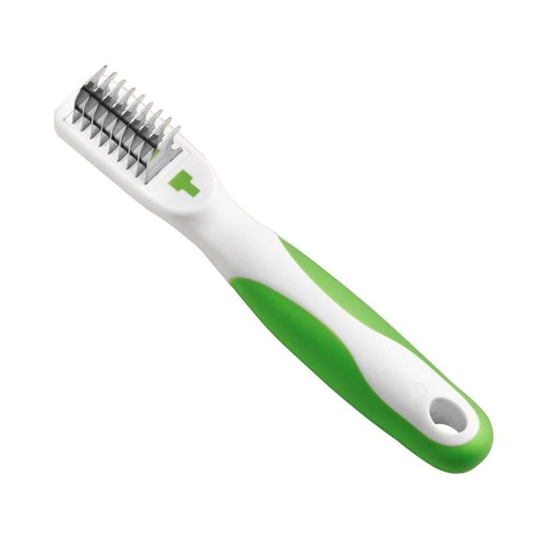 Andis 66055 Dematting 9-Blade Tool - Reduces Shedding, Safe on Wet or Dry Hair - Removes Dead Hair & Eliminates Tangles - Anti-slip, Easy-Grip Handle & Suitable for Various Pets – Green De-Matting Tool