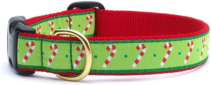 Up Country Candy Canes Dog Collar Medium (12 to 18 Inches) 1 Inch Wide Width