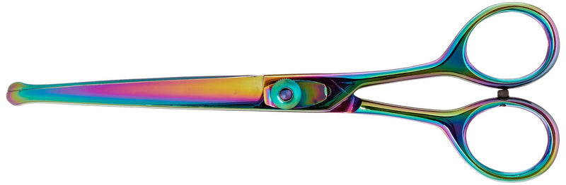 Genuine Japanese Stainless Steel Scissor 6-Inch Curved Blade Probe Tip Plasma Coated Semi-Convex Edge Japanese Stainless Steel Plasma Rainbow Finish Safety Tip Blade Curved Blade - PawsPlanet Australia