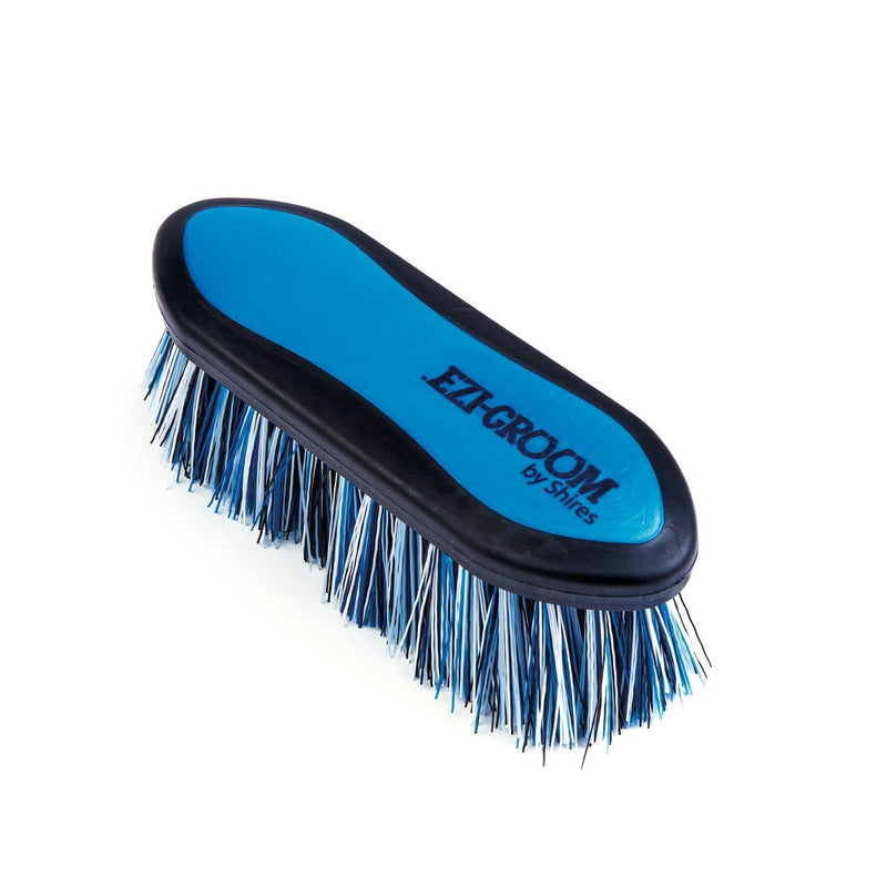 Shires Equestrian Ezi-Groom Grip Dandy Brush - Small (Bright Blue) - PawsPlanet Australia