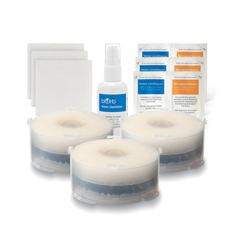 biOrb Service Kit x3 Plus Water Optimizer with 3 Service Kits, 3 Cleaning Pads, and Water Optimizer 3 Pack - PawsPlanet Australia