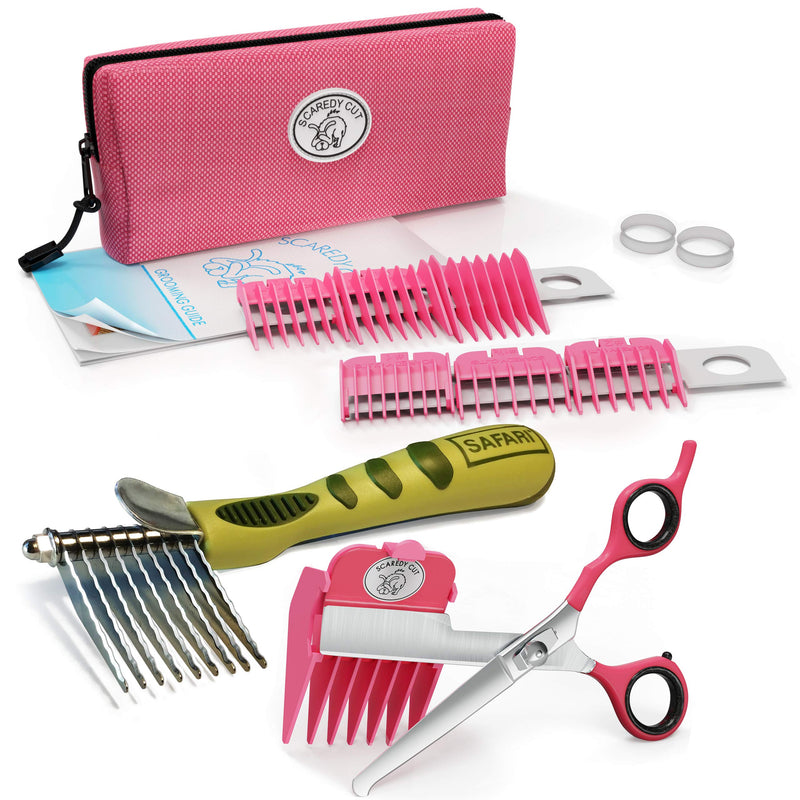 Scaredy Cut Silent Clipper, Pink, with Safari De-Matting Comb - PawsPlanet Australia