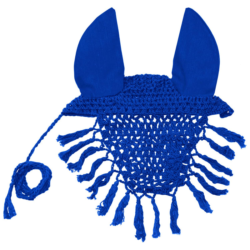 Derby Originals Crochet Horse Fly Veil Ear Bonnet with Fringe - PawsPlanet Australia