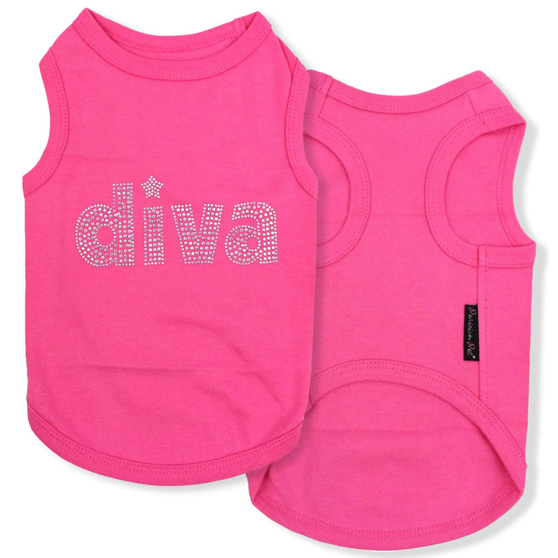 Parisian Pet Diva Dog Shirt – 100% Cotton Shirts for Large Dogs – Pink Sleeveless Soft Puppy Clothes – Lightweight and Breathable Dog Outfit – Summer Pet Apparel - Stretchable Tshirts for Dogs 3XL - PawsPlanet Australia