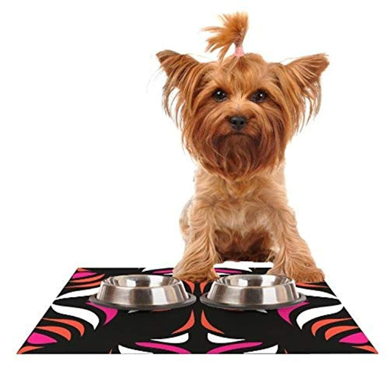 Miranda MOL Magenta Orange Hawaiian Retro Feeding Mat for Pet Bowl, 24 by 15-Inch - PawsPlanet Australia