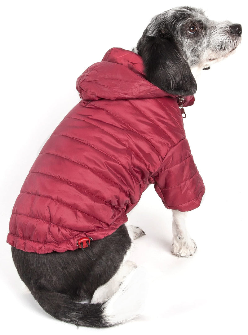 Pet Life Sporty Avalanche Lightweight Folding Winter Dog Coat - Adjustable Dog Jacket with a Concealed Zippered Collar and pop-Out Hood - Pet Coat for Small Medium Large Dogs 1 Red - PawsPlanet Australia