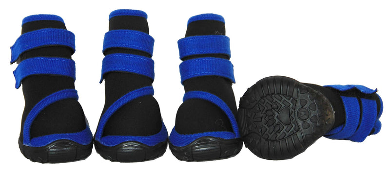 Pet Life ® Performance-Coned Premium Stretch Noeprene Ankle Wrap Support Dog Shoes with Premium Rubber Pet Shoes - Set of 4 Dog Boots Blue Medium