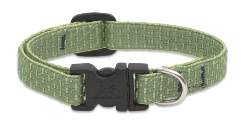 Eco by Lupine 1/2-Inch Recycled Fiber Collar, Adjustable for 10 to 16-Inch Small Dogs, Moss - PawsPlanet Australia