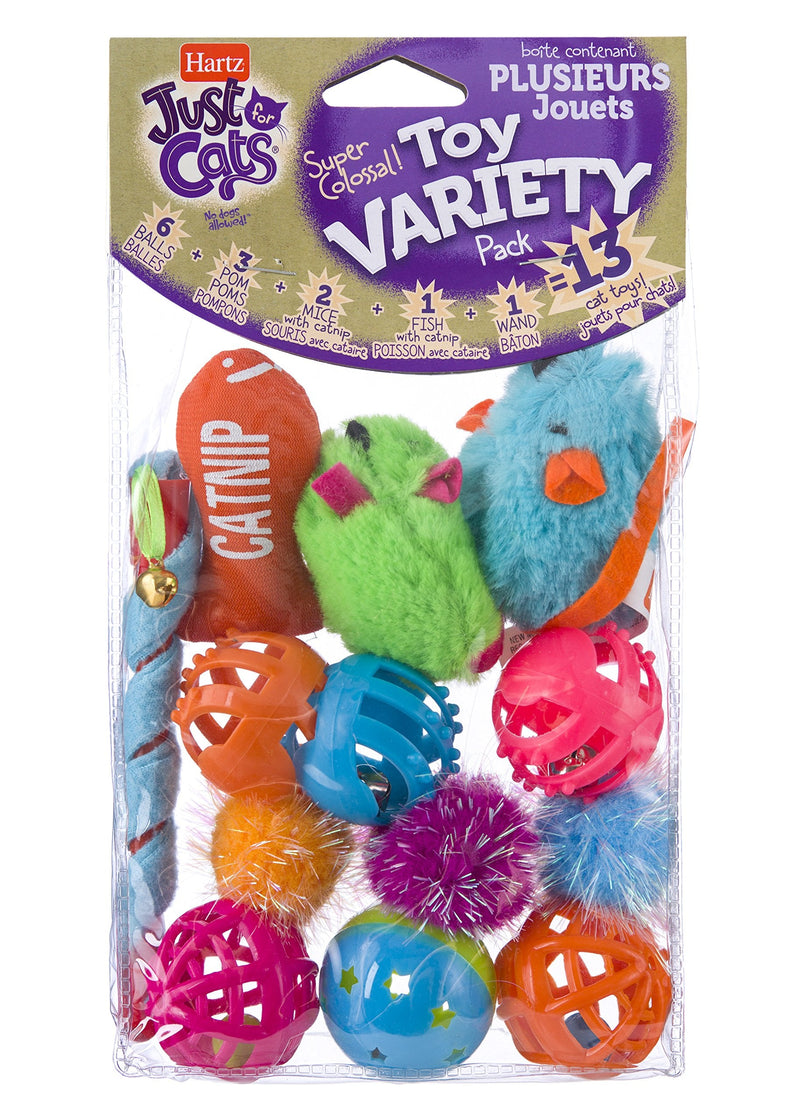 HARTZ Just For Cats Toy Variety Pack - 13 Piece, All Breed Sizes - PawsPlanet Australia