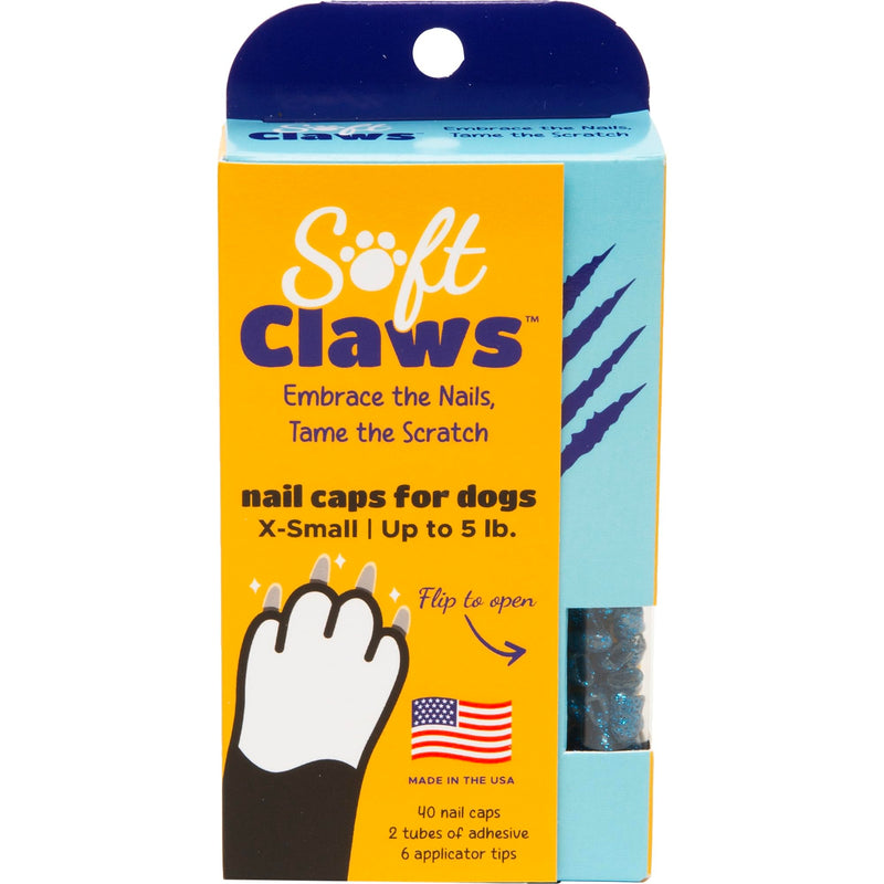 Canine Soft Claws Nail Caps, X-Small, Blue - PawsPlanet Australia
