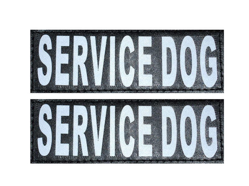 Doggie Stylz Set of 2 Reflective Service Dog Removable Patches with Hook Backing for Working Dog Harnesses & Vests. Durable and Interchangeable - (Medium 4" X 1.5") Medium 4" x 1.5" - PawsPlanet Australia