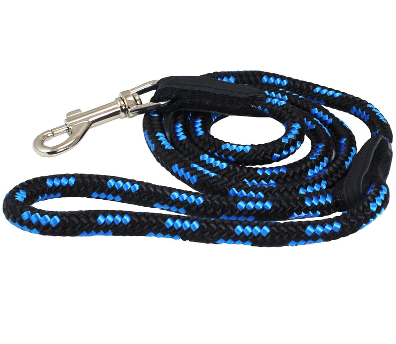 Dogs My Love Dog Rope Leash 4ft Long (Medium: 4ft Long; 3/8" Diam (10mm), Blue/Black) Medium: 4ft Long; 3/8" Diam (10mm) - PawsPlanet Australia
