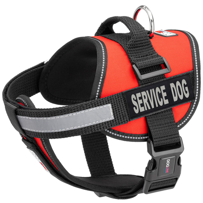 Dogline Unimax Service Dog Vest and Free Service Dog ID Badge with ADA Law, X-Small, Red Girth 15" to 19" - PawsPlanet Australia