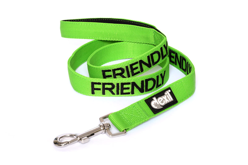 Dexil Friendly (Friendly to All) Green Warning Dog Colour Coded Luxury Padded Personalised 1.8m 6ft Lead Leash to Prevent Accidents or Incidents. Dog Award Winning 1.8m Green FRIENDLY 1.8 m (Pack of 1) - PawsPlanet Australia