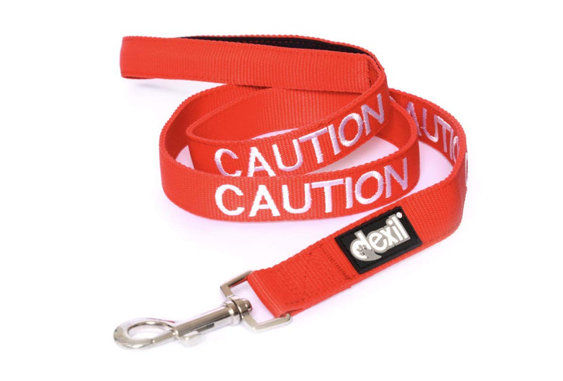 Caution Red Color Coded 2 4 6 Foot Padded Dog Leash (Do Not Approach) Prevents Accidents by Warning Others of Your Dog in Advance (4 Foot Leash)