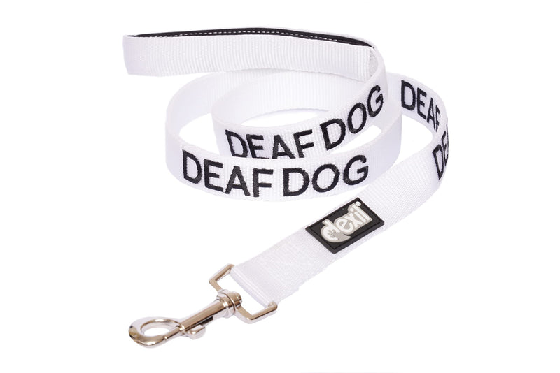 Deaf Dog White Color Coded 2 4 6 Foot Padded Dog Leash (No/Limited Hearing) Prevents Accidents by Warning Others of Your Dog in Advance (6 Foot Leash) - PawsPlanet Australia