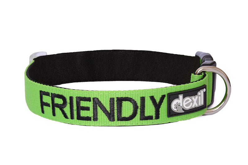 Dexil Limited Friendly Green Color Coded S-M Buckle Dog Collar (Known As Friendly) Prevents Accidents by Warning Others of Your Dog in Advance - PawsPlanet Australia