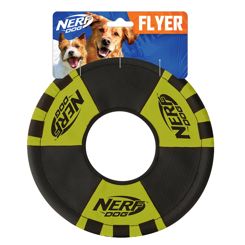 Nerf Dog Trackshot Toss and Tug Ring Dog Toy, Lightweight, Durable and Water Resistant, 9 Inches, For Medium/Large Breeds, Single Unit, Green/Black Black and Green - PawsPlanet Australia