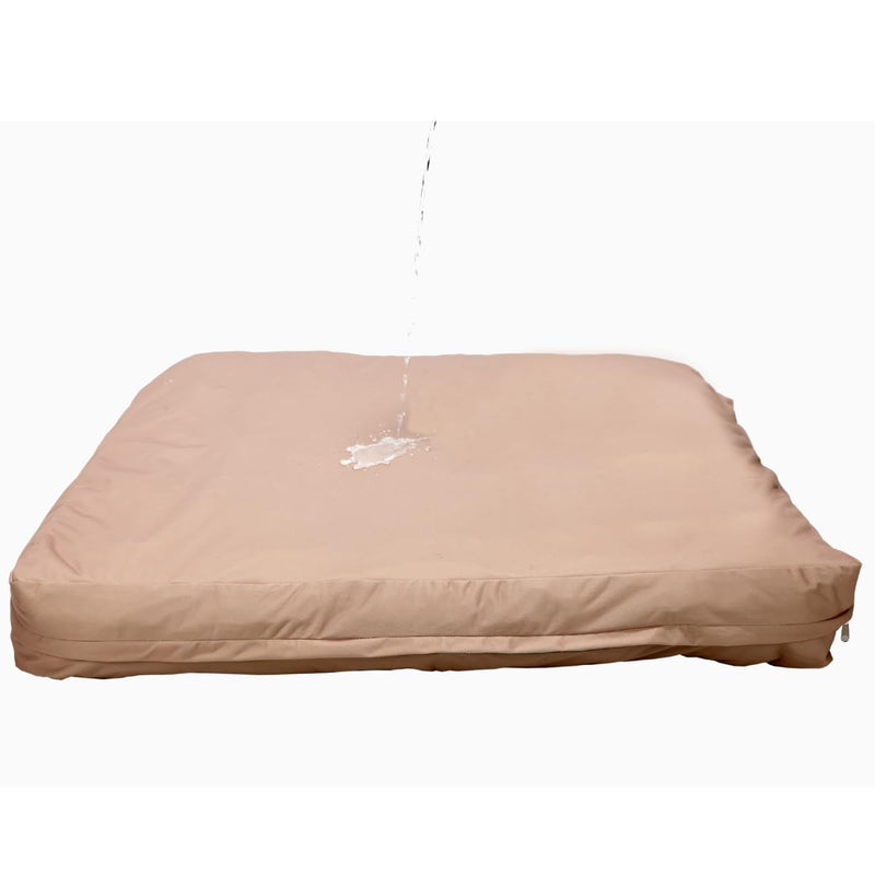 Dog Bed Cover – Waterproof Cover for Dog Bed – Heavy Duty, Machine Washable Zippered Liner – Durable, USA-Made Fabric for Pets – Ideal Pet Bedding Protector for Accidents and Messes - Medium (Tan) Tan - PawsPlanet Australia