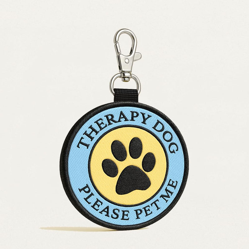 Therapy Dog ID Patch Tag - Double-Sided, Hangs from Therapy Dog Vest, Harness, or Leash - PawsPlanet Australia