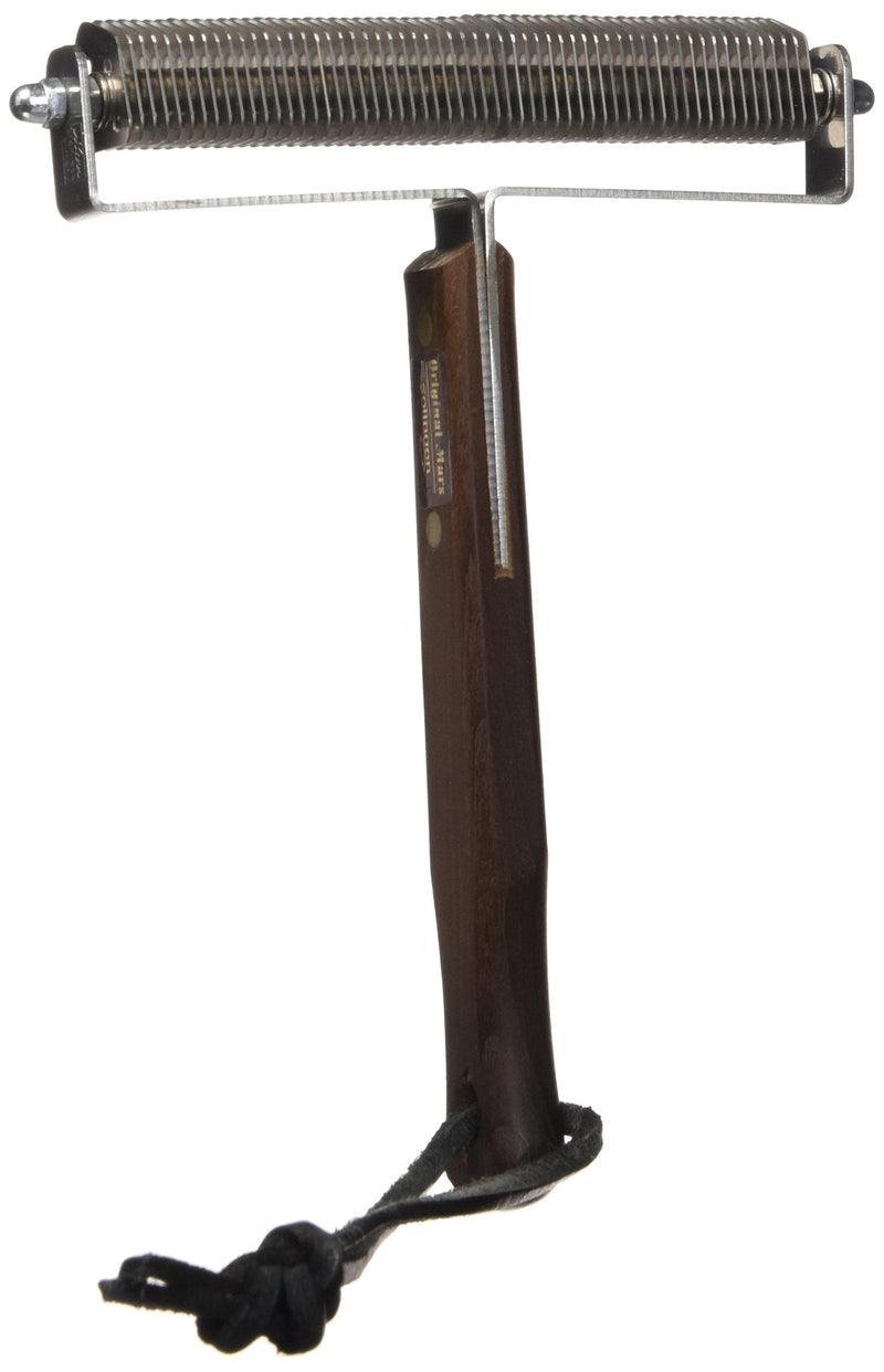 Mars Coat King Triple Wide Dematting Undercoat Grooming Rake Stripper Tool for Horses, Stainless Steel with Wooden Handle, Made in Germany, 60 Blade Extra Fine Brown - PawsPlanet Australia