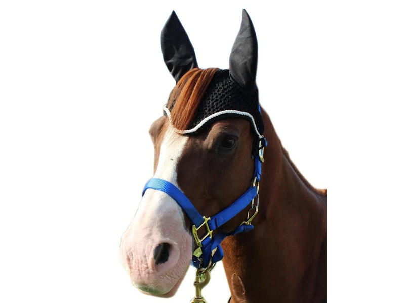 Crochet Horse Fly Veil Ear Bonnet with Forelock Opening - PawsPlanet Australia