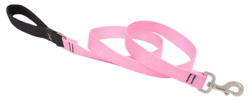 Dog Leash by Lupine in 1" Wide Pink 6-Foot Long with Padded Handle 1" wide; 6-ft long - PawsPlanet Australia