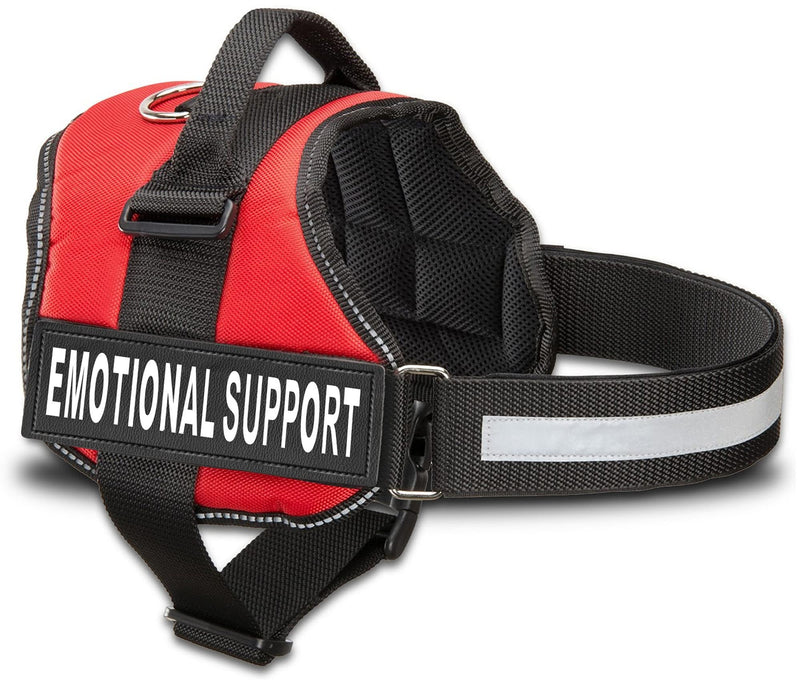 Emotional Support Dog Vest Harness With Reflective Straps, Interchangeable Patches, & Top Mount Handle - ESA Dog Vest in 8 Adjustable Sizes - Heavy Duty Emotional Support Dog Harness for Working Dogs XS, Fits Girth 18-22.5" Bright Red - PawsPlanet Australia