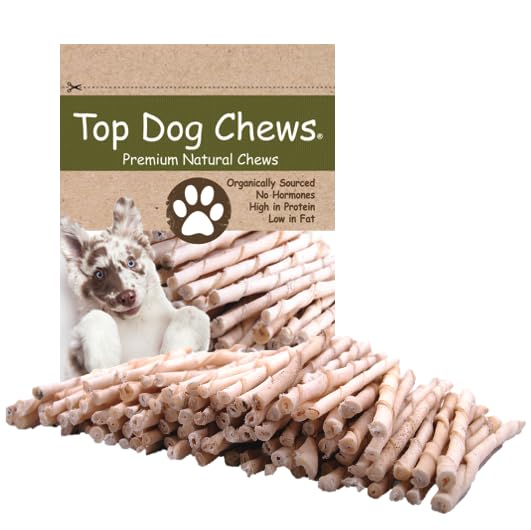 Top Dog Chews - All Natural Rawhide Dog Twists (100 Pack), Natural Chew Sticks for Healthy Teeth and Happy Dogs, Delicious Dog Treats for Canine Dental Care - PawsPlanet Australia