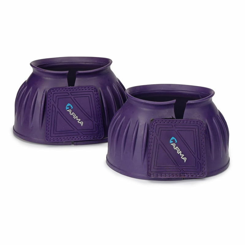 Shires ARMA Over Reach Horse Bell Boots Purple Full - PawsPlanet Australia
