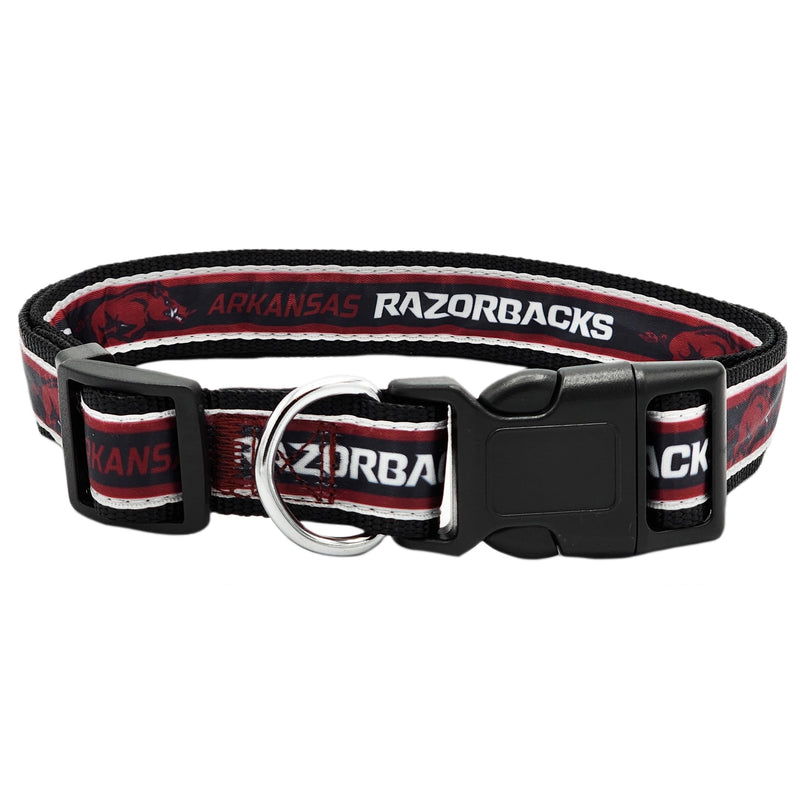 Pets First Collegiate Pet Accessories, Dog Collar, Arkansas Razorbacks, Large