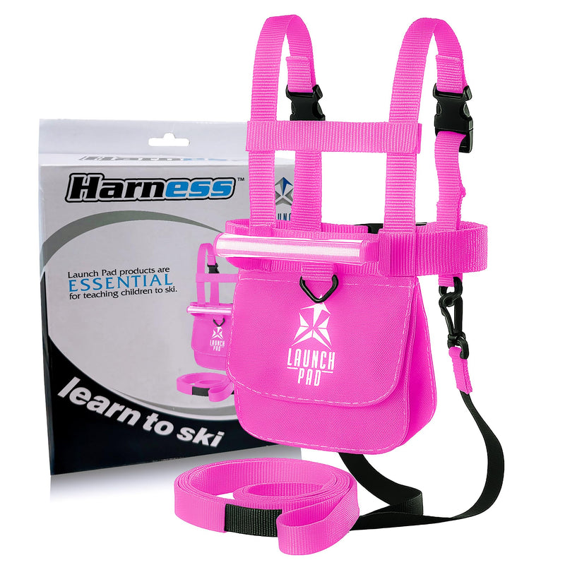 Launch Pad Toddler Ski Harness with Leash - Ski Harness for Kid w/ 7' Elasticized Leash, Easy Lift Handle & Built-in Backpack Pink - PawsPlanet Australia