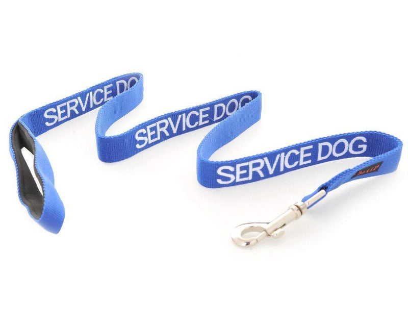 Service Dog Blue 4ft Padded Leash Prevents Accidents by Warning Others in Advance - PawsPlanet Australia