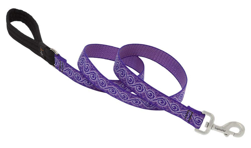 LupinePet Originals 1" Jelly Roll 4-Foot Padded Handle Leash for Medium and Larger Dogs 1" wide; 4-ft long - PawsPlanet Australia