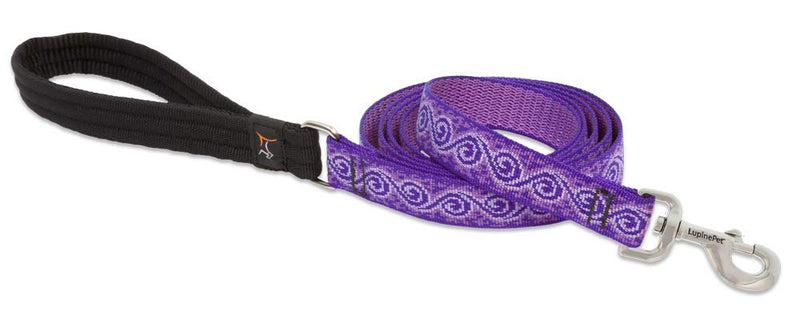 LupinePet Originals 1" Jelly Roll 6-Foot Padded Handle Leash for Medium and Larger Dogs 1" wide; 6-ft long - PawsPlanet Australia