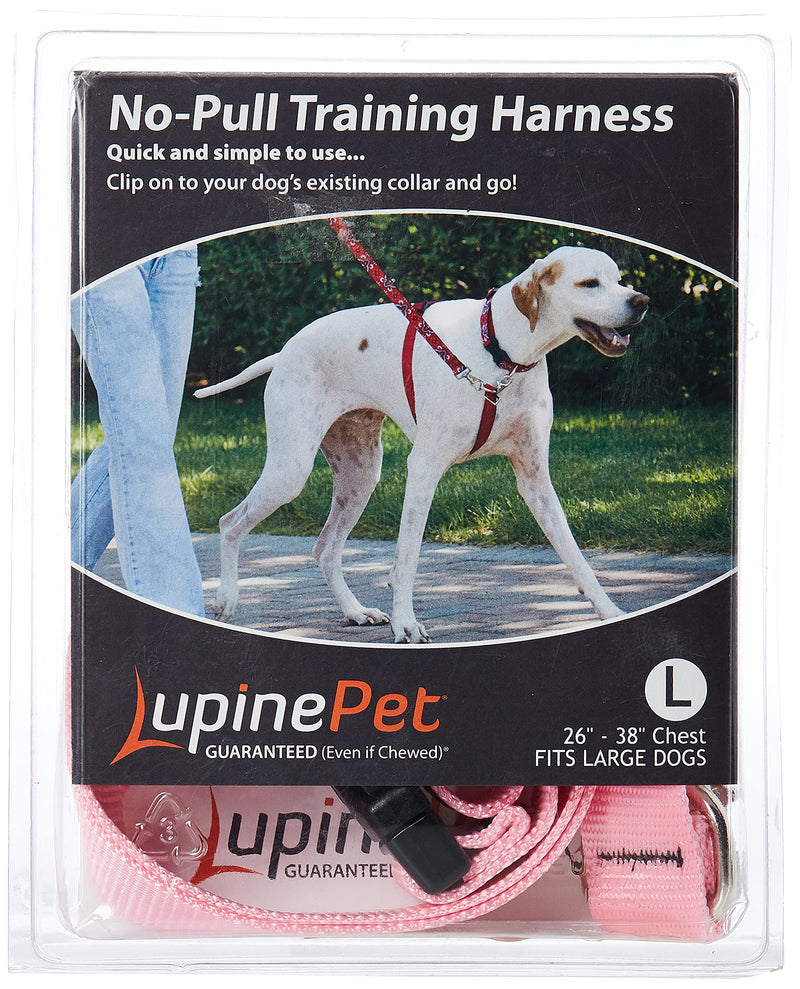 LupinePet Basics 1" Pink 26-38" No Pull Harness for Medium-Larger Dogs - PawsPlanet Australia