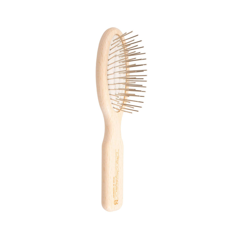 Chris Christensen Dog Brush, 5.75" x 1.25" Little Wonder Pin Brush (20mm), Original Series, Groom Like a Professional, Stainless Steel Pins, Lightweight Beech Wood Body, Ground and Polished Tips Brown 20mm-Mini