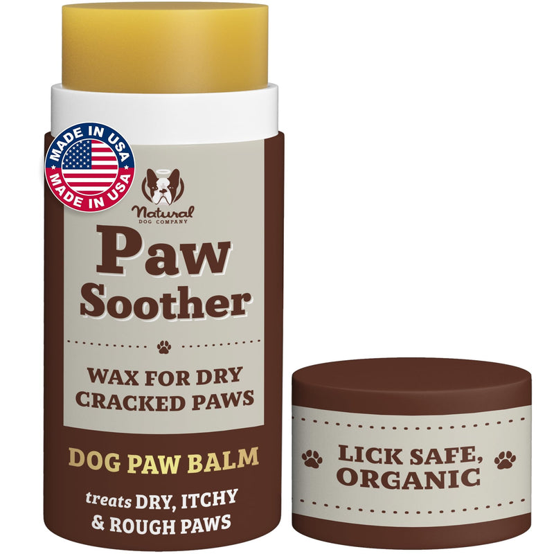 Natural Dog Company Paw Soother Balm & Wax 2 oz Stick – Nourishing Paw Care with Coconut & Hempseed Oils + Calendula – Soothes Dry, Cracked Pads – Lick-Safe & Weather Protective Stick - 2 oz. - PawsPlanet Australia