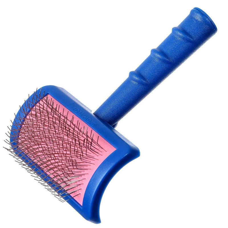 Show Tech Tuffer Than Tangles Slicker Brush for Dog Grooming with Long, Regular Pins, Medium Size, Perfect for Doodle Breeds, Angled Pins for Dematting, Remove Undercoat, Comfort Grip Handle Medium Size Regular Pins - PawsPlanet Australia