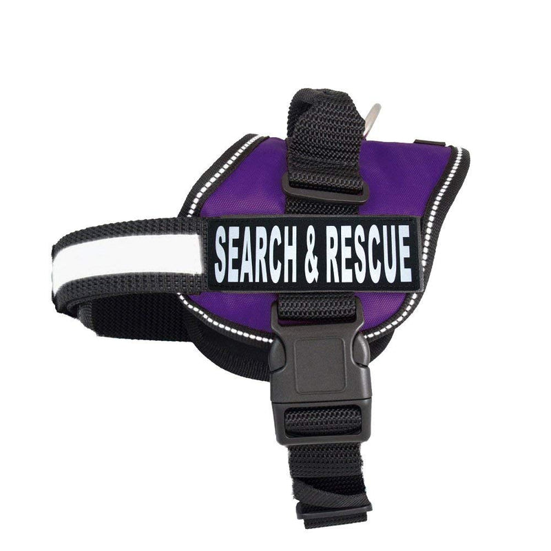 Search & Rescue Harness Vest Cool Comfort Nylon for Dogs Small Medium Large Girth Purchase Comes with 2 Reflective Search & Rescue Removable Patches. Please Measure Your Dog Before Ordering. Girth 30-42" Purple - PawsPlanet Australia