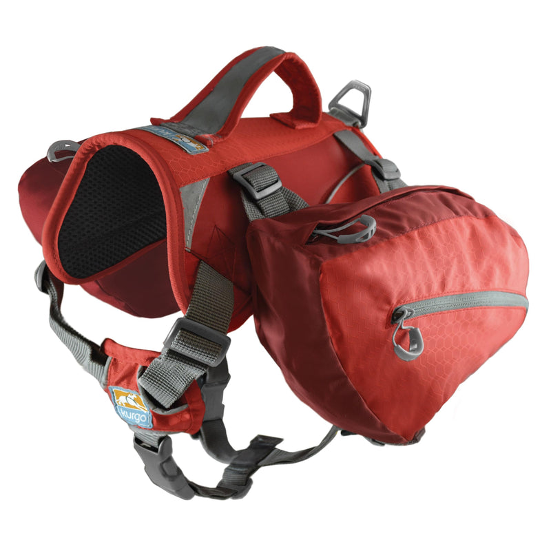 Kurgo Big Baxter Dog Backpack, Dog Saddlebag, Dog Pack, Adjustable Saddlebag for Hiking, Walking, Running, Camping, Chili Red/Barn Red Chili/Barn Red - PawsPlanet Australia
