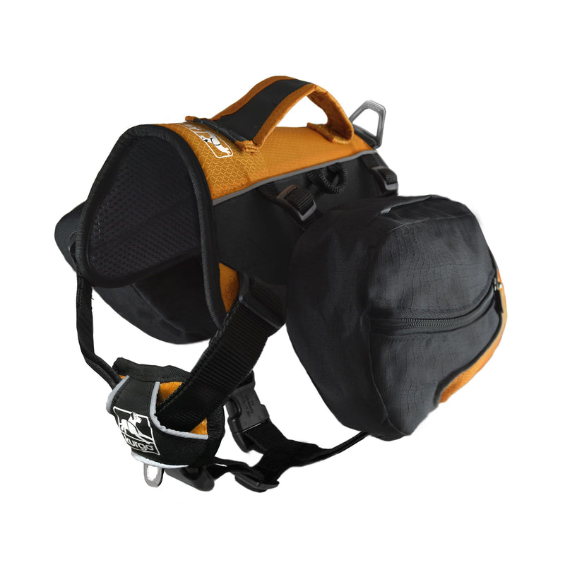 Kurgo Big Baxter Dog Backpack, Dog Saddlebag, Dog Pack, Adjustable Saddlebag for Hiking, Walking, Running, Camping, Black/Orange - PawsPlanet Australia