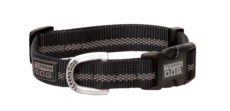 Terrain D.O.G. Reflective Snap-n-Go Collar Medium, 13 - 19 inches, 3/4-inch width Black - PawsPlanet Australia
